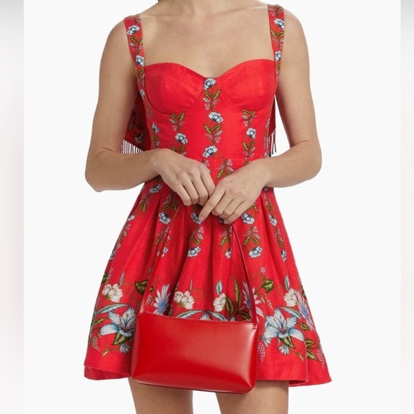 Red Sweet Bloom Bouquet LENZING™ ECOVERO™ Euroflax™ Mini Dress - Picture 3 of 3